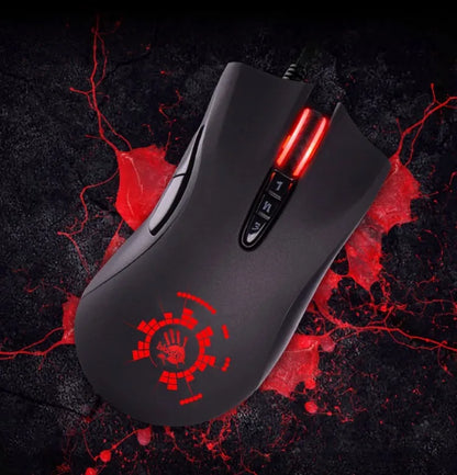 Mouse gaming cablato A4Tech Bloody A91 con macro istantanea a un clic, Macro Drive Io1.1, motore ottico e 8 macro programmabili