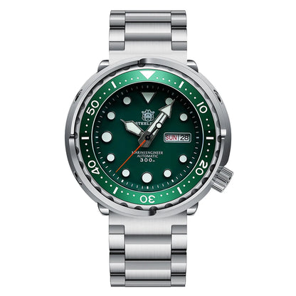 STEELDIVE SD1975W Black Dial Day and Date Function NH36 Automatic Movement 47.5mm Super Luminous 300M Waterproof Tuna Can Watch