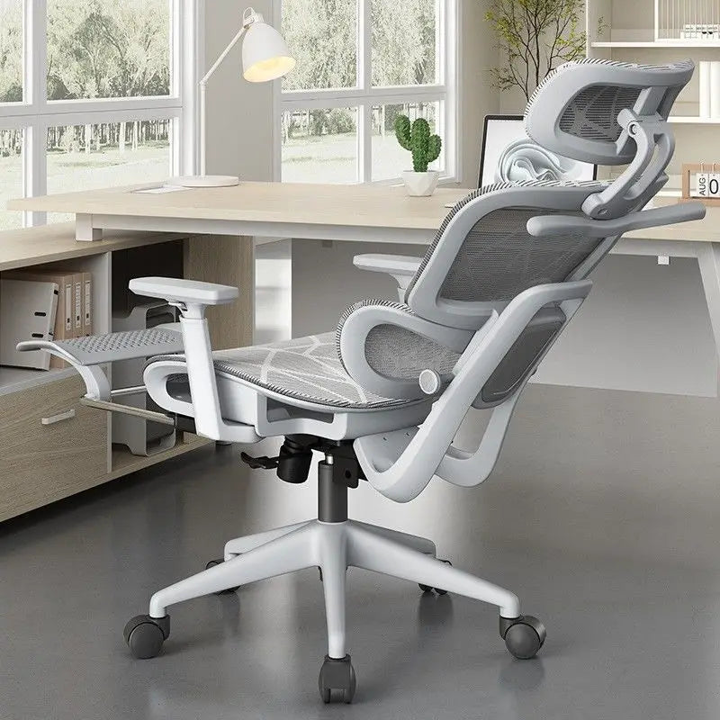 Ergonomic Office Computer Chair with Lumbar Support, Reclining Gaming Chair, Breathable Mesh Desk Chair, Adjustable Swivel Executive Chair for Long Sitting