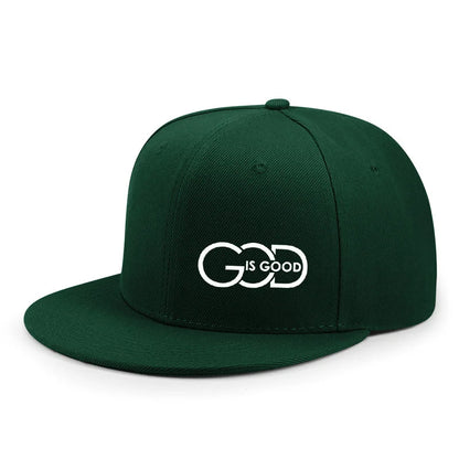 Unisex adjustable baseball cap street flat brim hat printed GOD IS GOOD casual headwear men and women fashion breathable outdoor