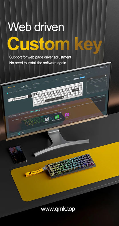 ATTACK SHARK X68HE Magnetic Switch Gaming Keyboard 8KHz Rapid Trigger Mechanical Keyboard | FREEWOLF F68/F68 Pro Wired & Wireless Magnetic Gaming Keyboard