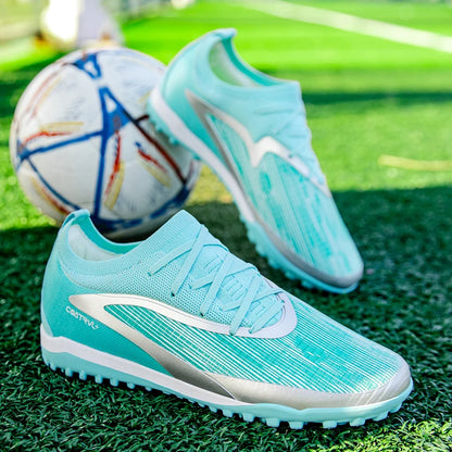 Bottes de Football professionnelles antidérapantes, baskets de sport sur le terrain, TF/FG, chaussures d'entraînement ultralégères, crampons de Football