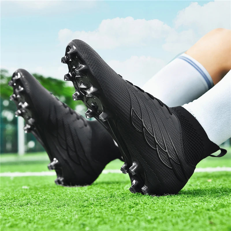 Superfly FG Football Boots Outdoor Soccer Cleats Black Shoes Soft Sport Professional Shoes Breathable Comfortable Boots Plus Size