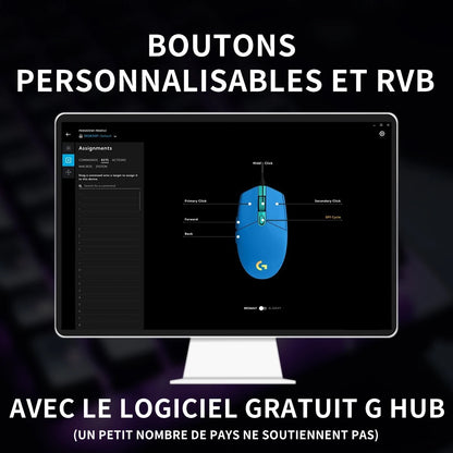 Logitech G203 Wired Gaming Mouse, Esports-Grade, 6 Programmable Buttons & Multi-Color for Competitive Games