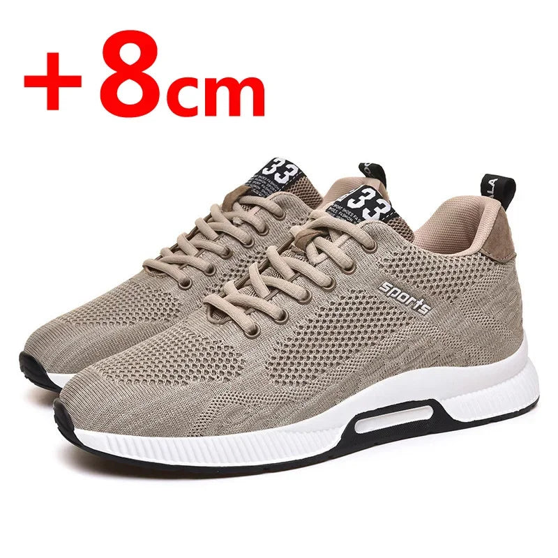 Men's Increase Insole 6CM Sports Casual Height Shoes Size 48 Men's Sneakers Elevator Shoes Hidden Heels Breathable Heightening Shoes