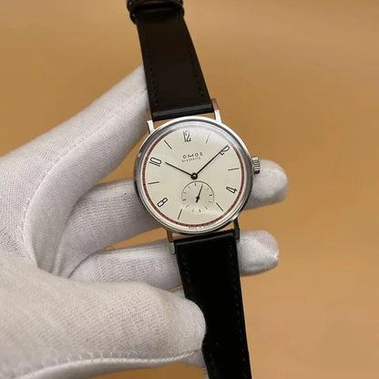 Men's 38mm automatic mechanical watch suitable for Seagull ST1701 self-winding movement, waterproof transparent back wristwatch.