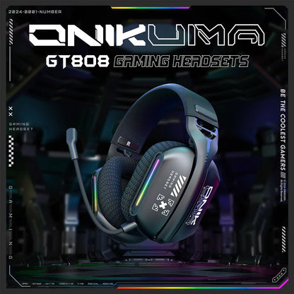 Cuffie gaming wireless ONIKUMA GT808 2.4G/Bluetooth/cablate a 3 modalità over-ear con microfono con cancellazione del rumore per PC PS4 PS5