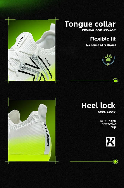 Kelme Men’s MG Soccer Cleats Indoor Short Studs Professional Match Football Boots Slip-Resistant Training Turf Shoes