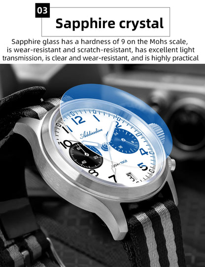 Reloj para hombre ADDIESDIVE 2025 New Panda Eye, retro de lujo, cuarzo VK64, cronógrafo deportivo, impermeable 100M, luminoso