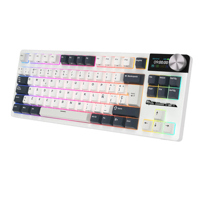 RK ROYAL KLUDGE S85 TFT Color Screent Mechanical Keyboard Tri Mode Wireless 85 Keycaps Hot-Swappable Gamer Keyboard RGB Backlit