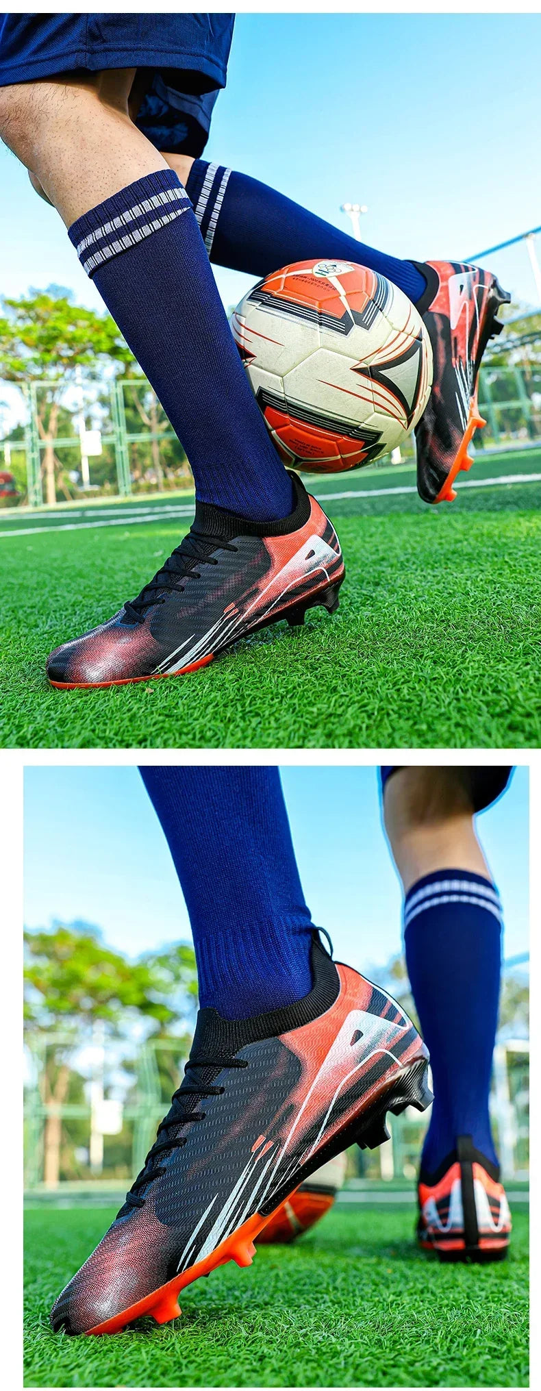 New Men's Football Boots Match Soccer Shoes FG Ultralight Drop Shipping Training Shoes Cleats Outdoor Soccer Non-Slip Long Spikes