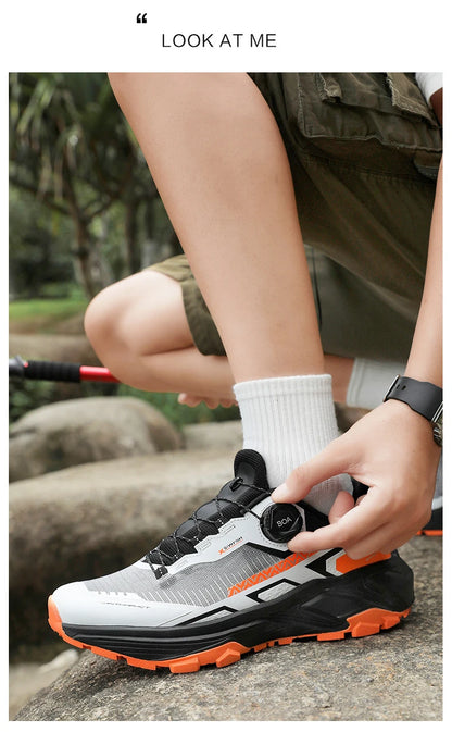 Men's Stylish Outdoor Hiking Shoes Hard-Wearing Trekking Sneakers with Plush Warm Lining for Winter Male Footwear