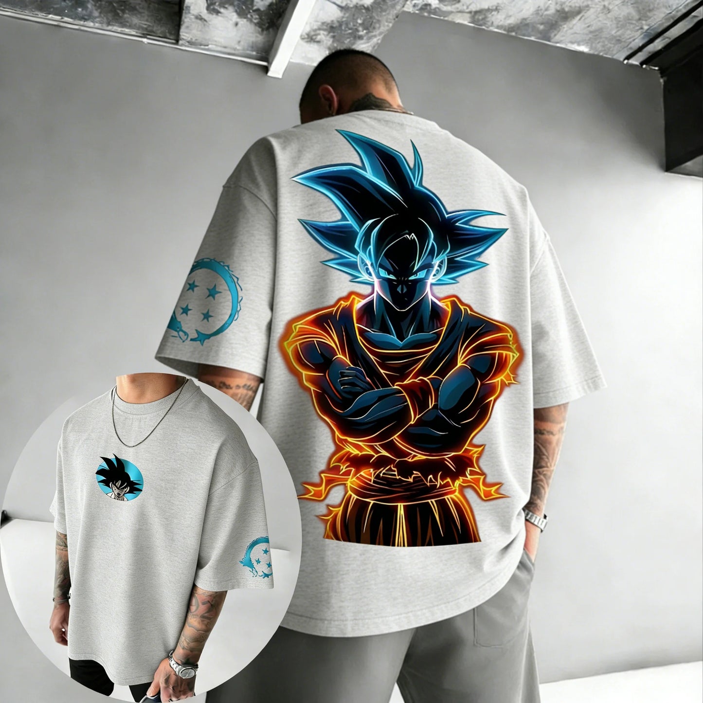 Dragon Ball Anime Cotton T-shirt Summer New Goku Printed Men's and Women's Hip Hop Oversized Casual Short Sleeve Top
