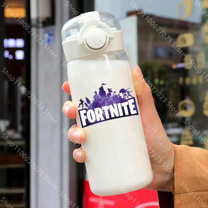 Copo Fortnite de 400ML e 18CM com Palhinha para Adultos, Rapazes e Raparigas, Copo de Água Giro com Desenhos Animados para Estudantes, Garrafa de Água Portátil Resistente a Quedas, Ideal para Oferta