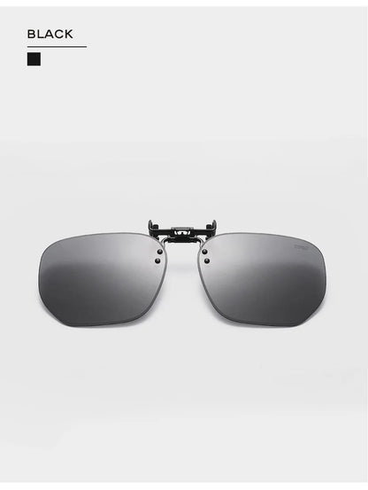 CAPONI New Sunglasses Clip For Men Square Polarized Photochromic Glasses Clip Flipped Up Protect Eyes Light Clip On Frame BS1103