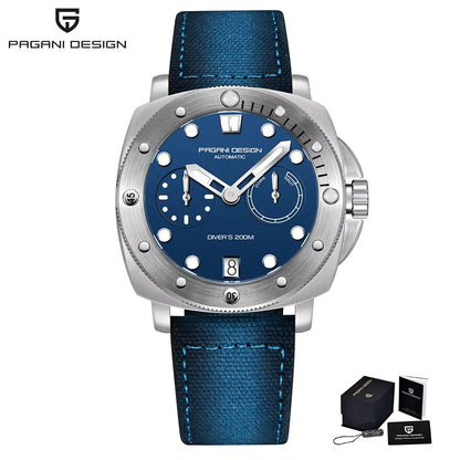 PAGANI DESIGN Men Mechanical Watch Luxury Sapphire Glass Luminous Automatic Watch 200M Waterproof Stainless Steel Watch For Men