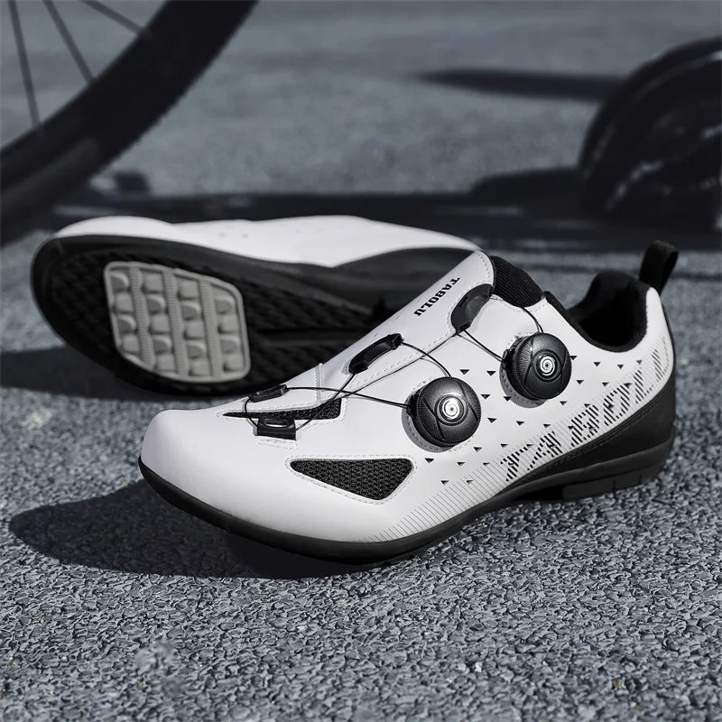 Lock-Free Cycling Shoes, Flat Pedal Shoes for Men, Bike Cleat Sneakers, MTB Bicycle Biking Shoes for Women, Breathable Indoor Boots