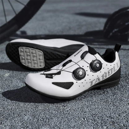 Lock-Free Cycling Shoes, Flat Pedal Shoes for Men, Bike Cleat Sneakers, MTB Bicycle Biking Shoes for Women, Breathable Indoor Boots