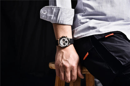 PAGANI DESIGN V2 40MM Meteorite Dial Men Quartz Watches Sapphire Retro Chronograph Waterproof Watch For Men