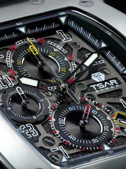 TSAR BOMBA Watch for Men Luxury Brand Tonneau Design Waterproof Clock Stainless Steel Wristwatch Fashion Rectangle Men's Watch
