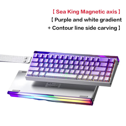 Teclado mecánico gaming AULA HERO 68 HE con eje magnético RT, cable, iluminación RGB, tasa de sondeo 8K y grabado lateral