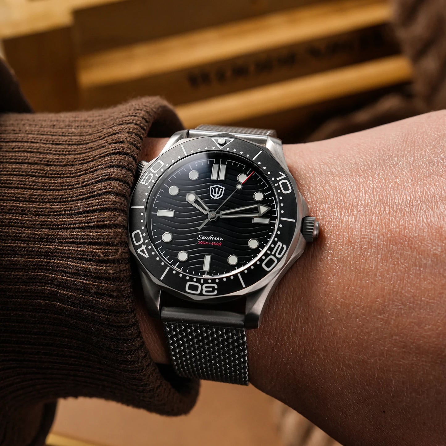 Watchdives 42mm Titanium Dive Watch NTTD VH31 Sweep Second Quartz Movement 200m Waterproof Super Luminous Men Watches