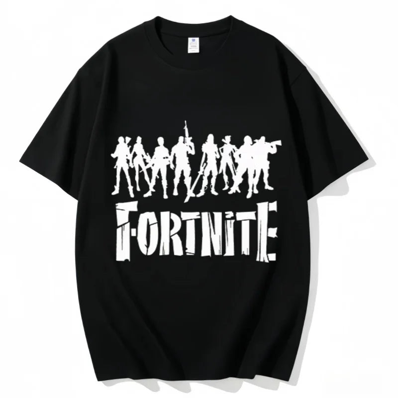 T-shirt Fortnite de gola redonda, unissexo para adulto, moda de dança do jogo, novo, em algodão puro, manga curta, perfeito para uso casual e férias