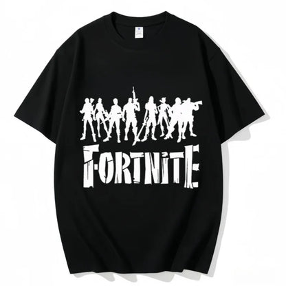 T-shirt Fortnite de gola redonda, unissexo para adulto, moda de dança do jogo, novo, em algodão puro, manga curta, perfeito para uso casual e férias