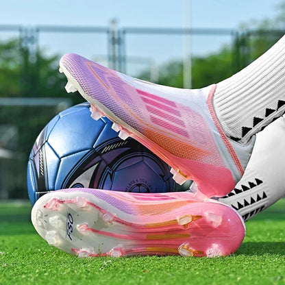 Nouvelles chaussures de football pour hommes, crampons longs d'entraînement, chaussures de football pour matchs en extérieur, crampons pour garçons et adultes, respirantes, antidérapantes, confortables pour le sport