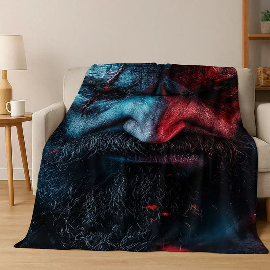 Classics God of War Kratos 3A Game Gamer Flannel Blanket,Warm and Cozy Soft Throw Blanket for Home Bedroom Bed Sofa Kid Gift