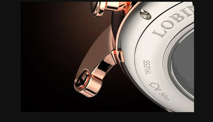 Reloj de lujo suizo LOBINNI para hombre, mecánico automático con calendario perpetuo, cristal de zafiro y multifunción L13019-8