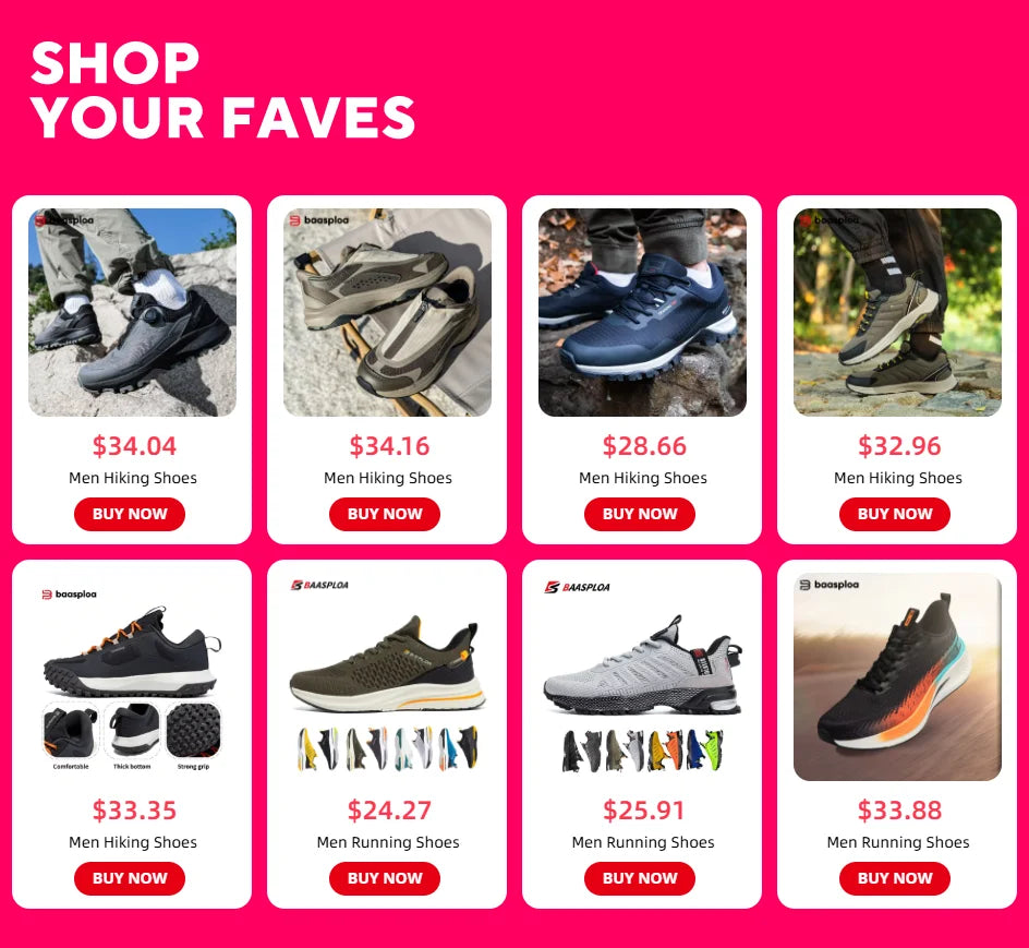 Baasploa Men's Professional Running Shoes Lightweight Breathable Jogging Sports Shoes Female Carbon Plate Anti-slip Sneakers