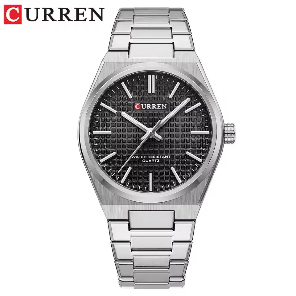 Montre pour homme CURREN 8439 – Modèle de grande marque, style luxe et professionnel, étanche, en acier inoxydable, type militaire, à mouvement quartz.