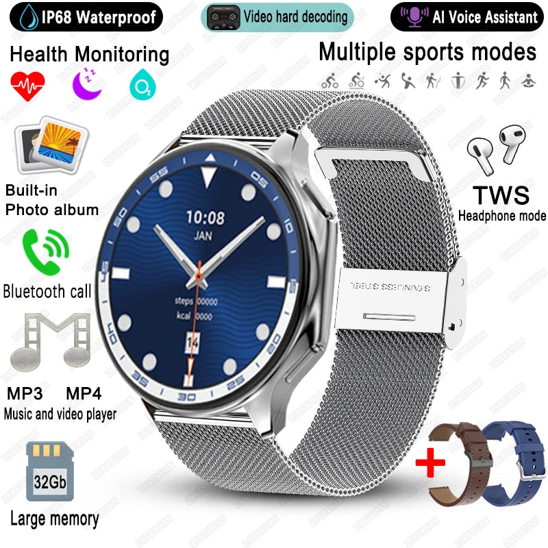 2025 New For OPPO Watch X High-End Business Watch Men 32Gb Memory Video Playback Smart Watch Sports Fitness Waterproof Bracelet