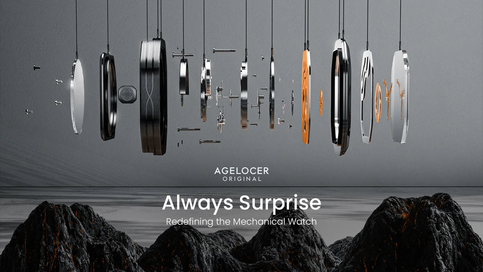 AGELOCER Original Codex Watch Men's Square Business Formal Automatic Mechanical Watch Birthday Gift for Men