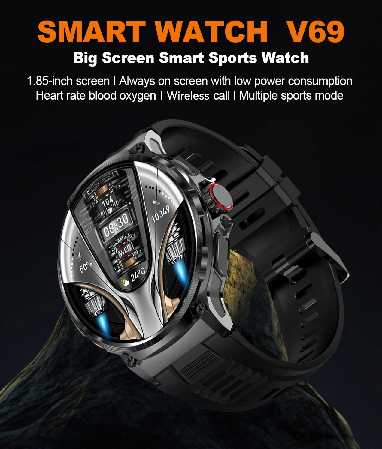 2026 New GPS Track Smart Watch Men 1.85-Inch HD AMOLED Screen 710 Mah Battery Sport Bluetooth Call Smartwatch For Android IOS