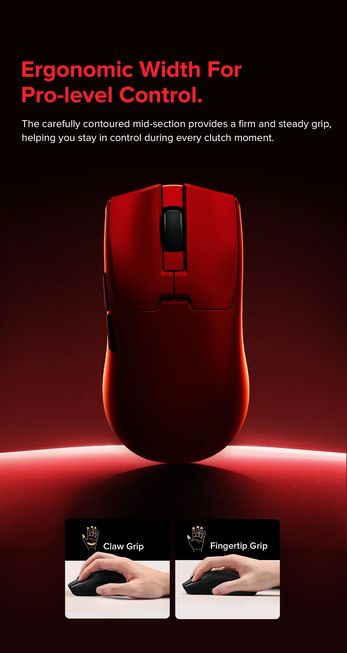 Delux M800mini Wireless Gaming Mouse, 46g Lightweight, PAW3395/PAW3311, 1KHz Polling Rate for Small to Medium Hand PC Gamer