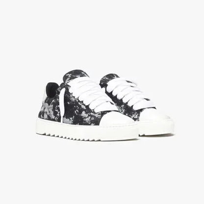 Chaussures de skate décontractées et respirantes pour hommes, semelle épaisse, baskets de sport polyvalentes, en toile grise denim imprimée, style spray, chaussures en toile