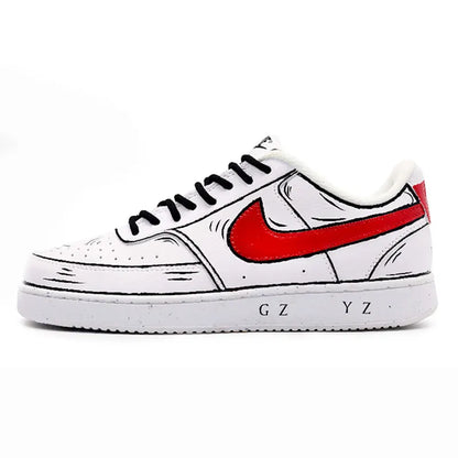 Op maat gemaakte sneakers Nike Court Vision 1 Graffiti Anime-serie slijtvaste skateschoenen voor heren