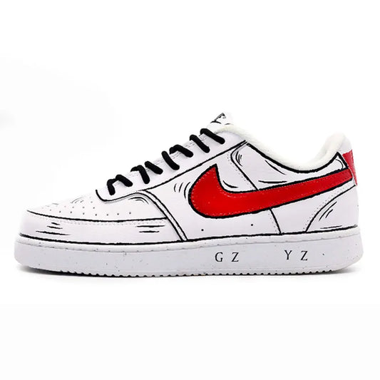 Custom Sneakers Nike Court Vision 1 Graffiti Anime Series Wear-Resistant Men's Skate Shoes