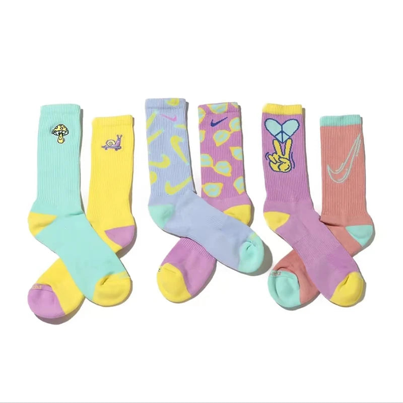 Chaussettes de sport Nike Air Jordan pour homme et femme, montant jusqu'aux genoux, lot de 3, chaussettes de basket-ball confortables et respirantes SX5544-017