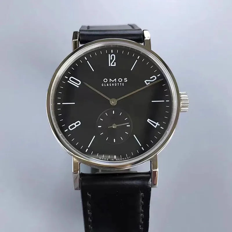Men's 38mm automatic mechanical watch suitable for Seagull ST1701 self-winding movement, waterproof transparent back wristwatch.
