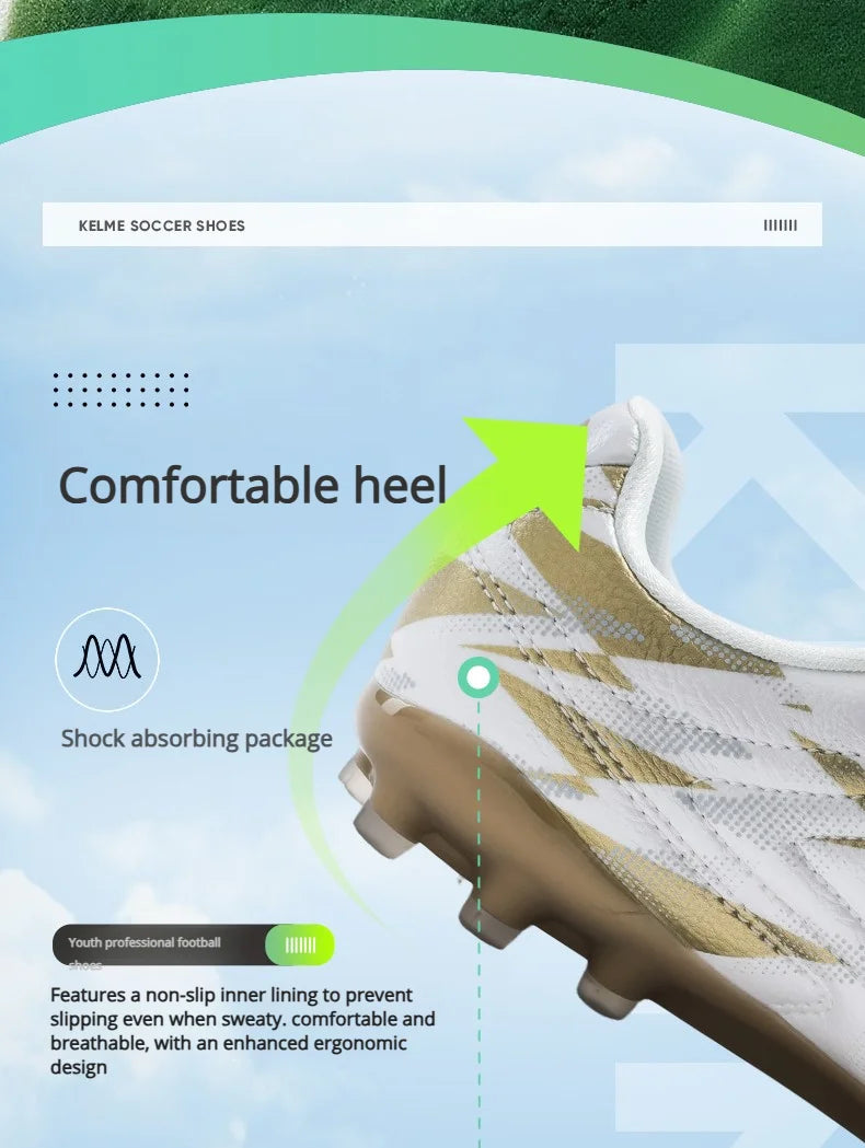 Scarpe da calcio Kelme da uomo MG, scarpe da calcio junior con tacchetti corti, scarpe professionali per competizione e allenamento, scarpe da calcio per ragazze