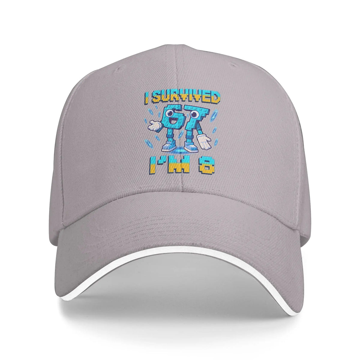 Șapcă unisex pentru aniversarea de 8 ani „I'm 8 Year Old Six Seven Bruh 6 7 Brainrot Meme” – Șepci de baseball noi, cu protecție solară