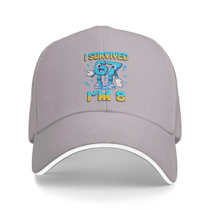 Șapcă unisex pentru aniversarea de 8 ani „I'm 8 Year Old Six Seven Bruh 6 7 Brainrot Meme” – Șepci de baseball noi, cu protecție solară