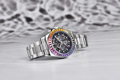PAGANI DESIGN Orologio meccanico automatico da uomo in acciaio inossidabile, impermeabile 10Bar, sportivo, di lusso casual per uomo