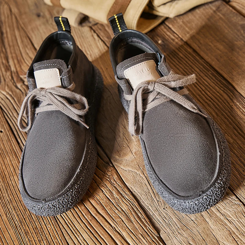 Pantofi casual din piele de căprioară pentru bărbați, de marcă de lux, din piele naturală, realizați manual, cu design antiderapant, pentru primăvară și toamnă