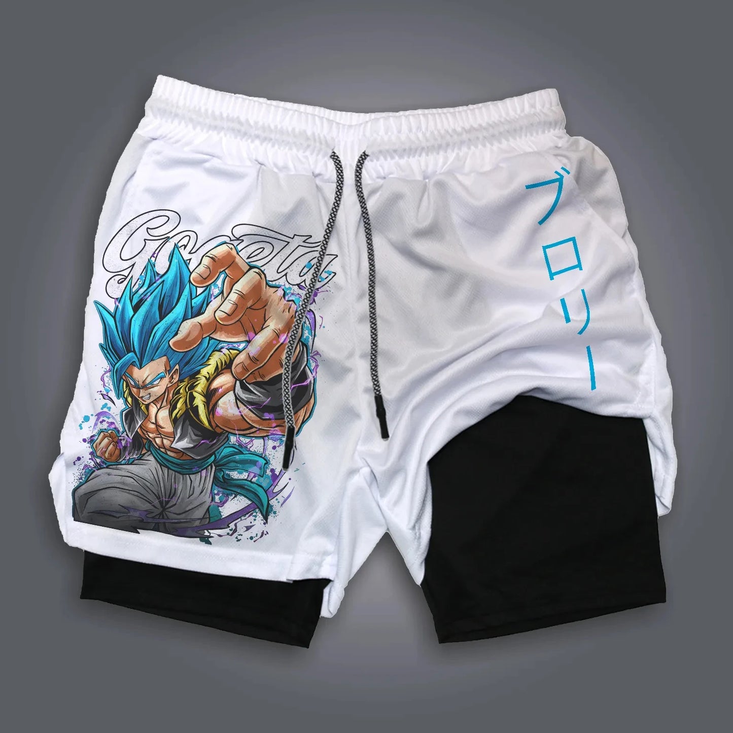Dragon Ball Peripheral Printing Double-layer Shorts GOKU American Sports Comfortable Fashion Summer Men's Loose Breathable Pants