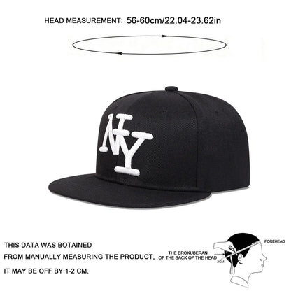 Boné unissexo de beisebol ajustável com bordado de letras, estilo hip-hop, casual, para exterior, primavera/outono, com proteção solar