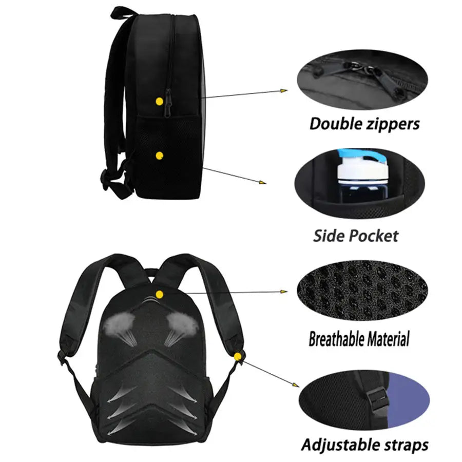 FORTNITE 3-Piece School Backpack Set with Front Pocket Bag, Crossbody Bag, and Pencil Case for Ages 5-10 Boys and Girls, Lightweight, Includes Free 3D Printed Keychain